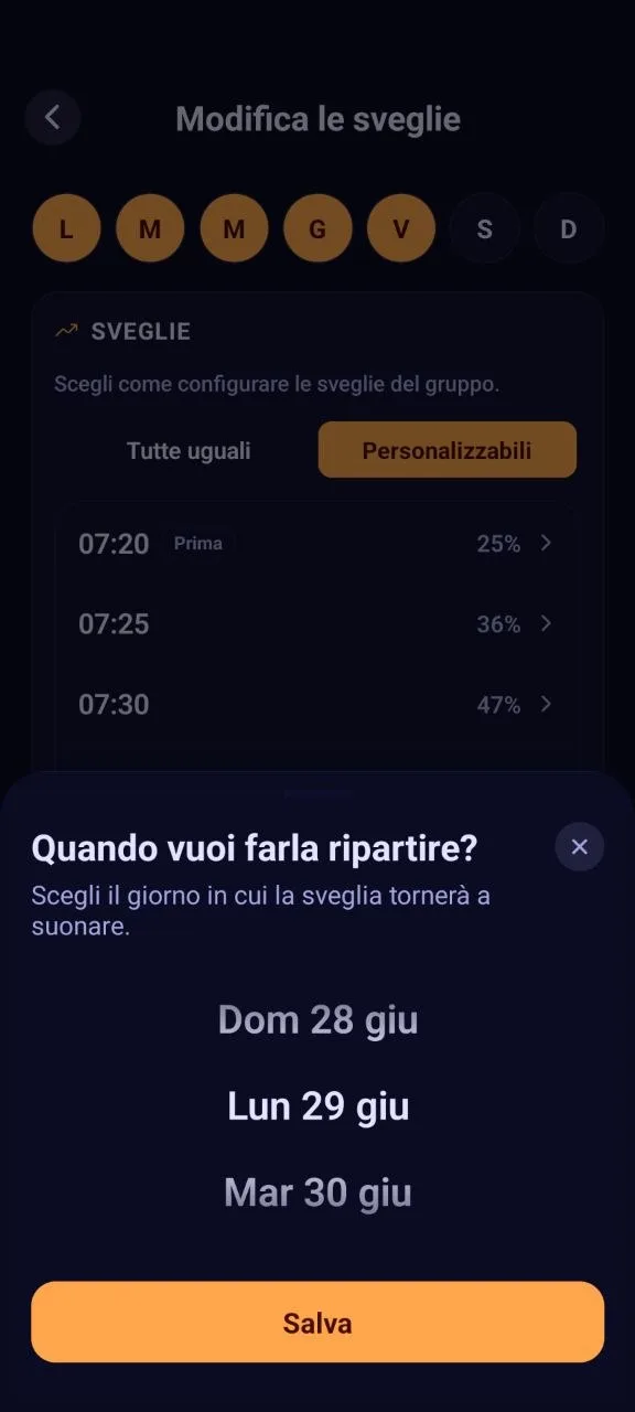 Programma in anticipo, o metti in pausa